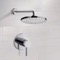 Chrome Shower Faucet Set With Rain Shower Head